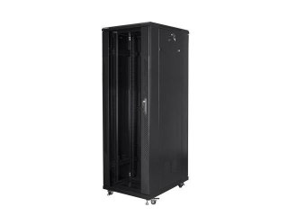 Szafa instalacyjna Rack stojąca 19" 47U 800x800 Drzwi Szklane czarna Lanberg (flat pack)