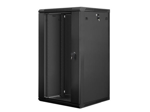 Szafa instalacyjna Rack wisząca 19" 22U 600x600 czarna Lanberg (flack pack) Szafa instalacyjna Rack wisząca 19" 22U 600x600 czarna Lanberg (flack pack)