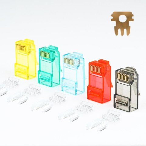 Wtyk RJ45 UTP kat. 6A, drut, Netrack, kolor MIX (100 szt) Wtyk RJ45 UTP kat. 6A, drut, Netrack, kolor MIX (100 szt)