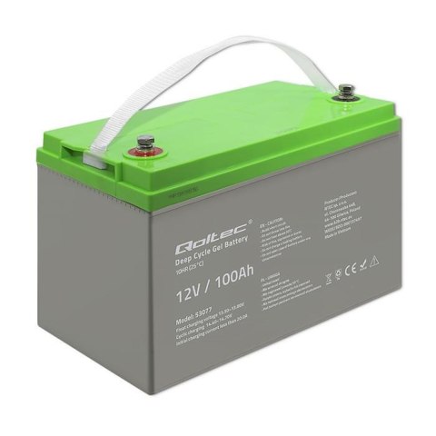 Akumulator żelowy Qoltec Deep Cycle | 12V | 100Ah | 30,5k Akumulator żelowy Qoltec Deep Cycle | 12V | 100Ah | 30,5k