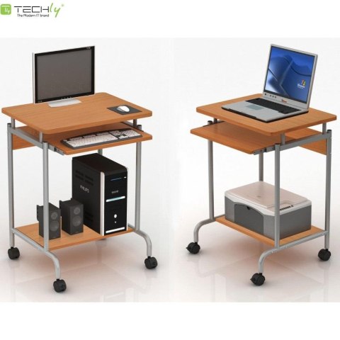 Biurko komputerowe Techly mobilne 600x450 buk Biurko komputerowe Techly mobilne 600x450 buk
