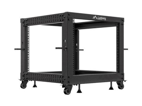 Stojak open rack Lanberg 19" 9U 600x600-1100 regulowany czarny Stojak open rack Lanberg 19" 9U 600x600-1100 regulowany czarny