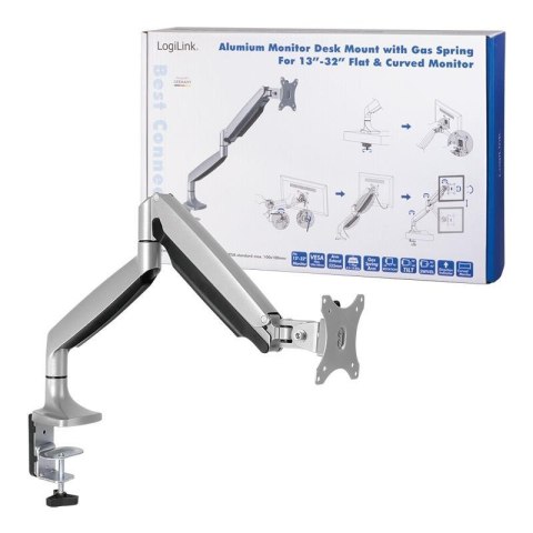 Uchwyt do monitora LCD/LED LogiLink aluminiowy, VESA 100x100, 13-32" Uchwyt do monitora LCD/LED LogiLink aluminiowy, VESA 100x100, 13-32"