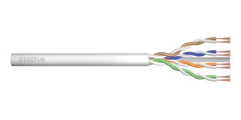 Kabel teleinformatyczny patchcordowy DIGITUS kat.6, U/UTP, linka, AWG 26/7, LSOH, 305m, szary, karton Kabel teleinformatyczny patchcordowy DIGITUS kat.6, U/UTP, linka, AWG 26/7, LSOH, 305m, szary, karton