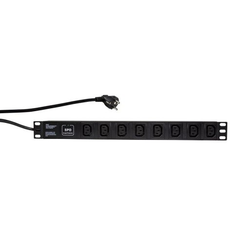 Listwa zasilająca LogiLink do szaf PDU8A01 19" 16A PDU 8x IEC320 / C13 2m czarna