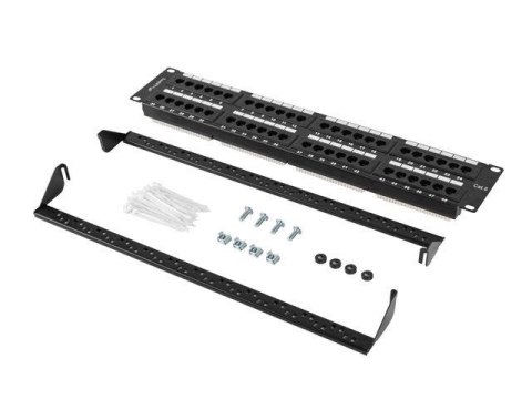 Patch panel Lanberg PPU6-2048-B 48 port 2U 19" kat.6 czarny Patch panel Lanberg PPU6-2048-B 48 port 2U 19" kat.6 czarny