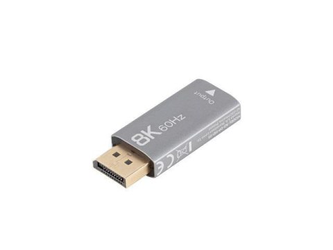 Adapter Lanberg Displayport (M) -> HDMI (F) 8K srebrny Adapter Lanberg Displayport (M) -> HDMI (F) 8K srebrny