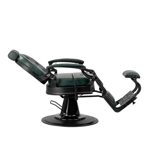 Gabbiano fotel barberski President zielony z czarną ramą