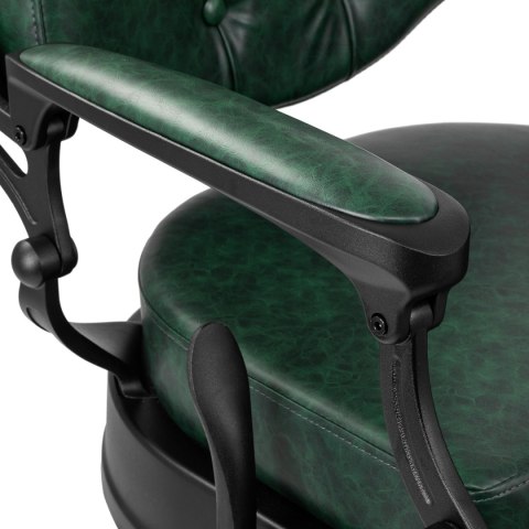 Gabbiano fotel barberski President zielony z czarną ramą