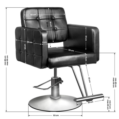 Hair System fotel fryzjerski 90-1 czarny Hair System fotel fryzjerski 90-1 czarny