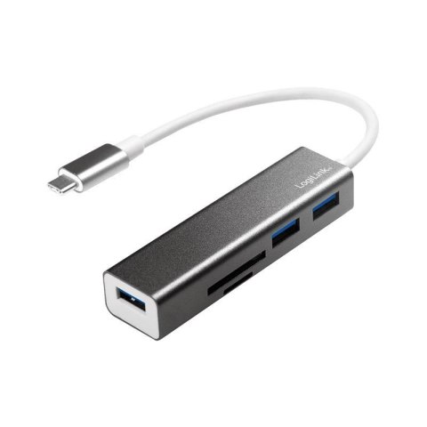 Hub USB-C 3.0 LogiLink UA0305 3 porty USB, z czytnikiem kart Hub USB-C 3.0 LogiLink UA0305 3 porty USB, z czytnikiem kart