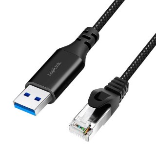 Kabel adapter LogiLink CU0404 Ethernet USB 3.0, A/M do RJ45/M, aktywny, 5 m