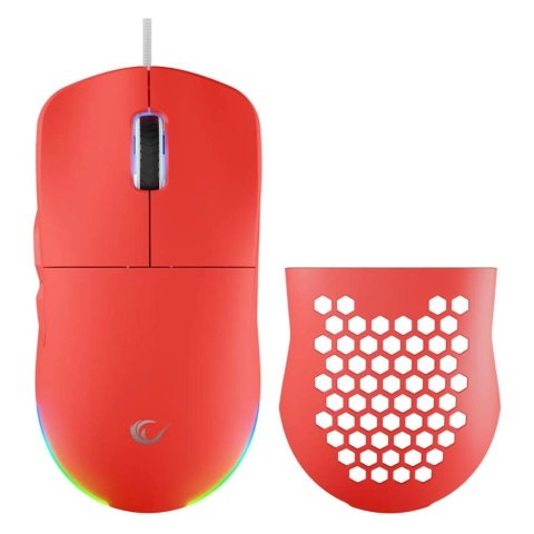 Mysz przewodowa Rampage BLINK-RED gamingowa, USB, 12800 DPI, RGB, sensor optyczny, czerwona Mysz przewodowa Rampage BLINK-RED gamingowa, USB, 12800 DPI, RGB, sensor optyczny, czerwona