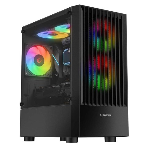 Obudowa Rampage Lyra Mesh PC Mid-T 3x wentylator RGB czarna Obudowa Rampage Lyra Mesh PC Mid-T 3x wentylator RGB czarna
