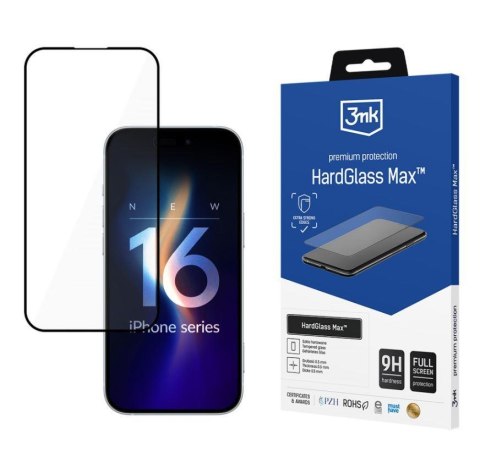 Szkło hartowane do Apple iPhone 16 - 3mk HardGlass Max™ Szkło hartowane do Apple iPhone 16 - 3mk HardGlass Max™