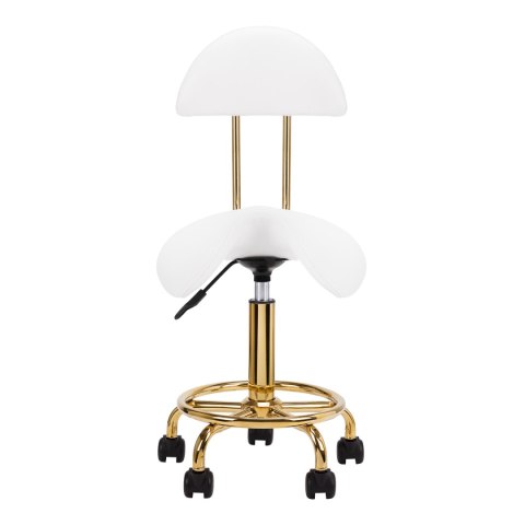 Taboret kosmetyczny 6001-G złoto - biały 2 gat.