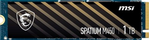 Dysk SSD MSI SPATIUM M450 1TB PCIe 4.0 NVMe M.2 2280 (3600/3000 MB/s) 3D NAND Dysk SSD MSI SPATIUM M450 1TB PCIe 4.0 NVMe M.2 2280 (3600/3000 MB/s) 3D NAND