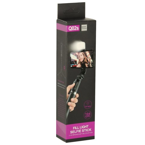 Kijek do selfie lampka LED statyw tripod czarny