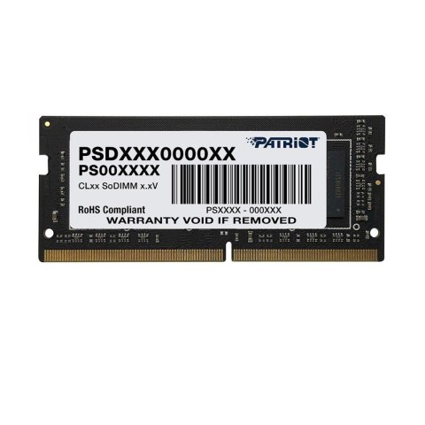 Pamięć SODIMM DDR4 Patriot Signature 8GB(1x8GB) 3200 MHz CL22 1,2V Pamięć SODIMM DDR4 Patriot Signature 8GB(1x8GB) 3200 MHz CL22 1,2V