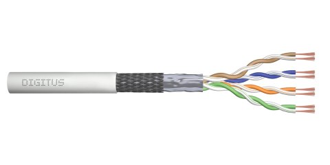 Kabel teleinformatyczny patchcordowy DIGITUS kat.5e, SF/UTP, linka, AWG 26/7, PVC, 100m, szary, karton Kabel teleinformatyczny patchcordowy DIGITUS kat.5e, SF/UTP, linka, AWG 26/7, PVC, 100m, szary, karton