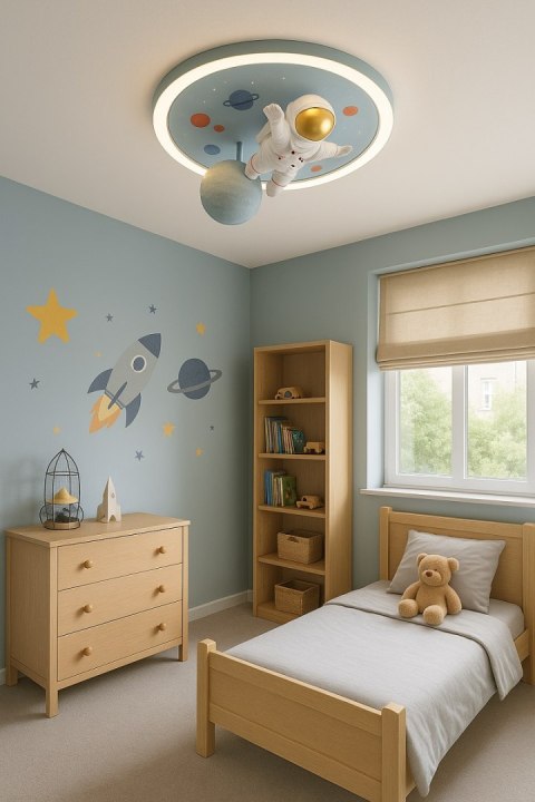 Lampa LED sufitowa plafon do pokoju dziecięcego ściemniana LUMELA + pilot astronauta Lampa LED sufitowa plafon do pokoju dziecięcego ściemniana LUMELA + pilot astronauta