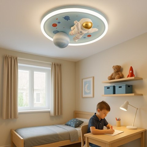 Lampa LED sufitowa plafon do pokoju dziecięcego ściemniana LUMELA + pilot astronauta Lampa LED sufitowa plafon do pokoju dziecięcego ściemniana LUMELA + pilot astronauta