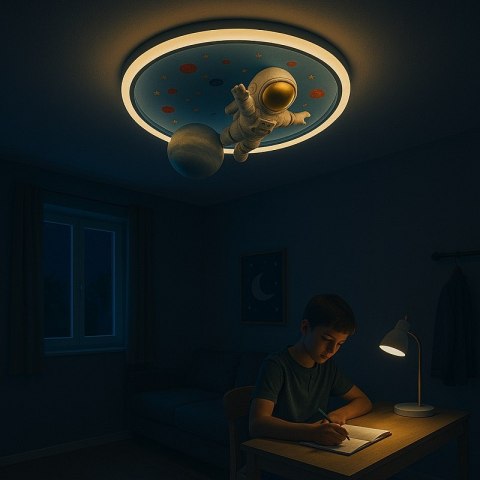 Lampa LED sufitowa plafon do pokoju dziecięcego ściemniana LUMELA + pilot astronauta Lampa LED sufitowa plafon do pokoju dziecięcego ściemniana LUMELA + pilot astronauta