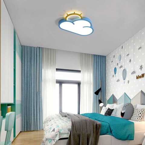 Lampa LED sufitowa plafon do pokoju dziecięcego ściemniana LUMELA + pilot chmurka niebieska Lampa LED sufitowa plafon do pokoju dziecięcego ściemniana LUMELA + pilot chmurka niebieska