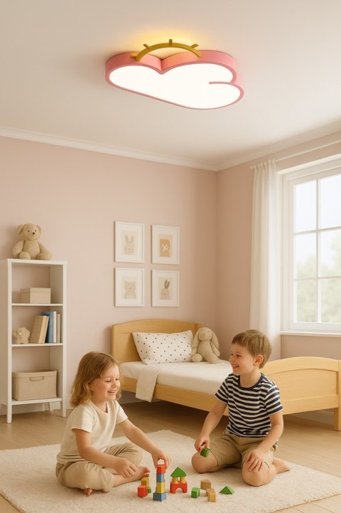 Lampa LED sufitowa plafon do pokoju dziecięcego ściemniana LUMELA + pilot chmurka różowa Lampa LED sufitowa plafon do pokoju dziecięcego ściemniana LUMELA + pilot chmurka różowa