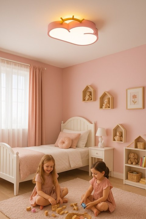 Lampa LED sufitowa plafon do pokoju dziecięcego ściemniana LUMELA + pilot chmurka różowa Lampa LED sufitowa plafon do pokoju dziecięcego ściemniana LUMELA + pilot chmurka różowa