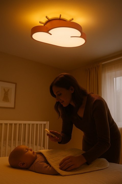 Lampa LED sufitowa plafon do pokoju dziecięcego ściemniana LUMELA + pilot chmurka różowa Lampa LED sufitowa plafon do pokoju dziecięcego ściemniana LUMELA + pilot chmurka różowa