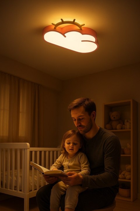 Lampa LED sufitowa plafon do pokoju dziecięcego ściemniana LUMELA + pilot chmurka różowa Lampa LED sufitowa plafon do pokoju dziecięcego ściemniana LUMELA + pilot chmurka różowa