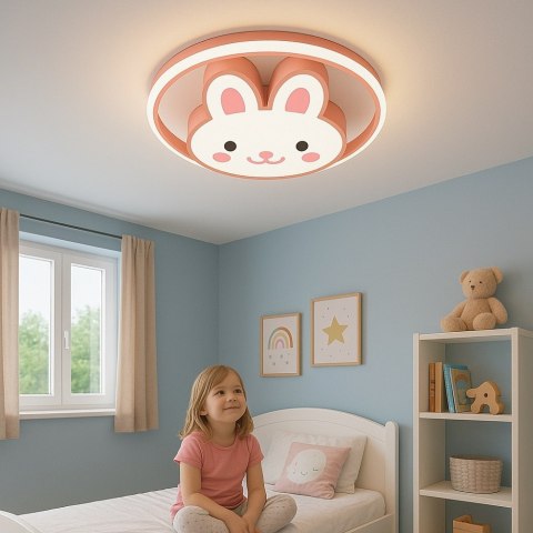 Lampa LED sufitowa plafon do pokoju dziecięcego ściemniana LUMELA + pilot króliczek Lampa LED sufitowa plafon do pokoju dziecięcego ściemniana LUMELA + pilot króliczek
