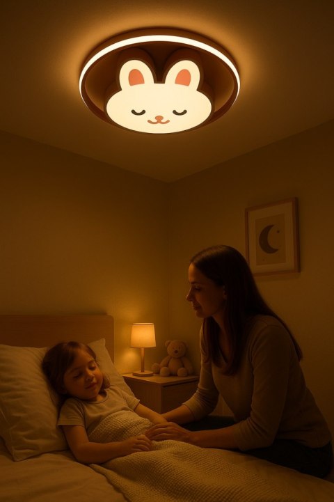 Lampa LED sufitowa plafon do pokoju dziecięcego ściemniana LUMELA + pilot króliczek Lampa LED sufitowa plafon do pokoju dziecięcego ściemniana LUMELA + pilot króliczek