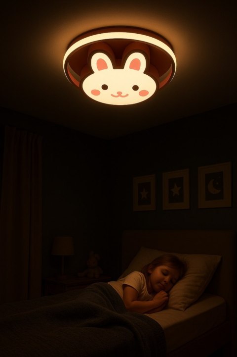 Lampa LED sufitowa plafon do pokoju dziecięcego ściemniana LUMELA + pilot króliczek Lampa LED sufitowa plafon do pokoju dziecięcego ściemniana LUMELA + pilot króliczek