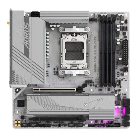 Płyta Gigabyte B650M A ELITE AX ICE /AMD B650/DDR5/SATA3/M.2/USB3.2/PCIe5.0/WiFi/BT/AM5/mATX Płyta Gigabyte B650M A ELITE AX ICE /AMD B650/DDR5/SATA3/M.2/USB3.2/PCIe5.0/WiFi/BT/AM5/mATX