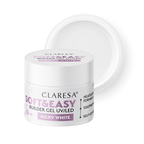 Claresa żel budujący Soft&Easy gel milky white 45g